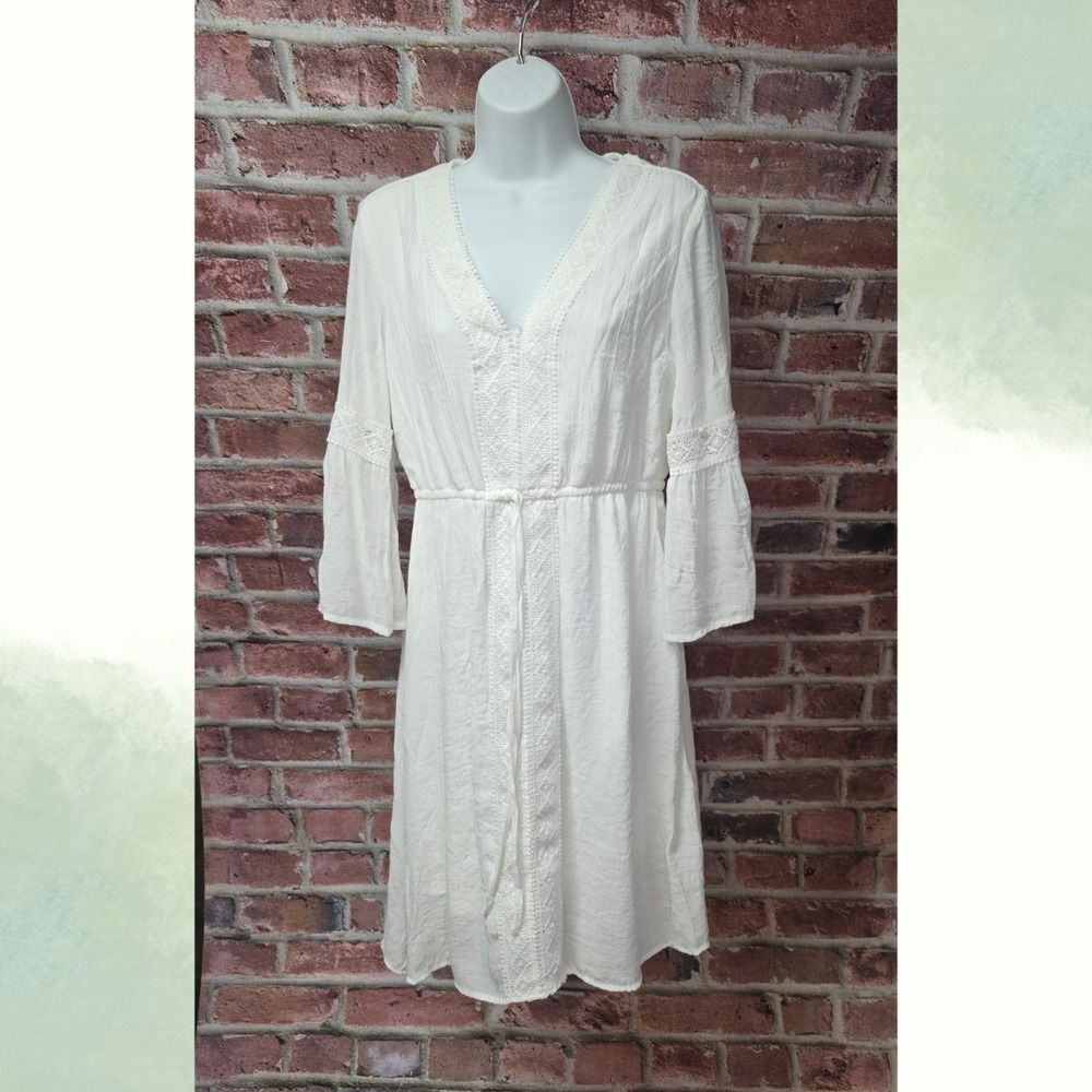 Women's INDIGO ROSE‎ Floral Lace Long Sleeves Boho Dress Medium